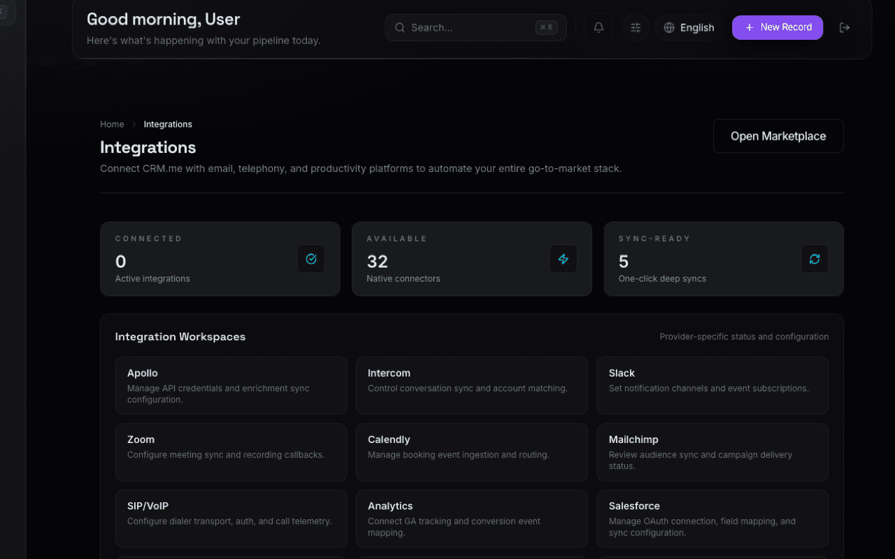Integrations Hub preview